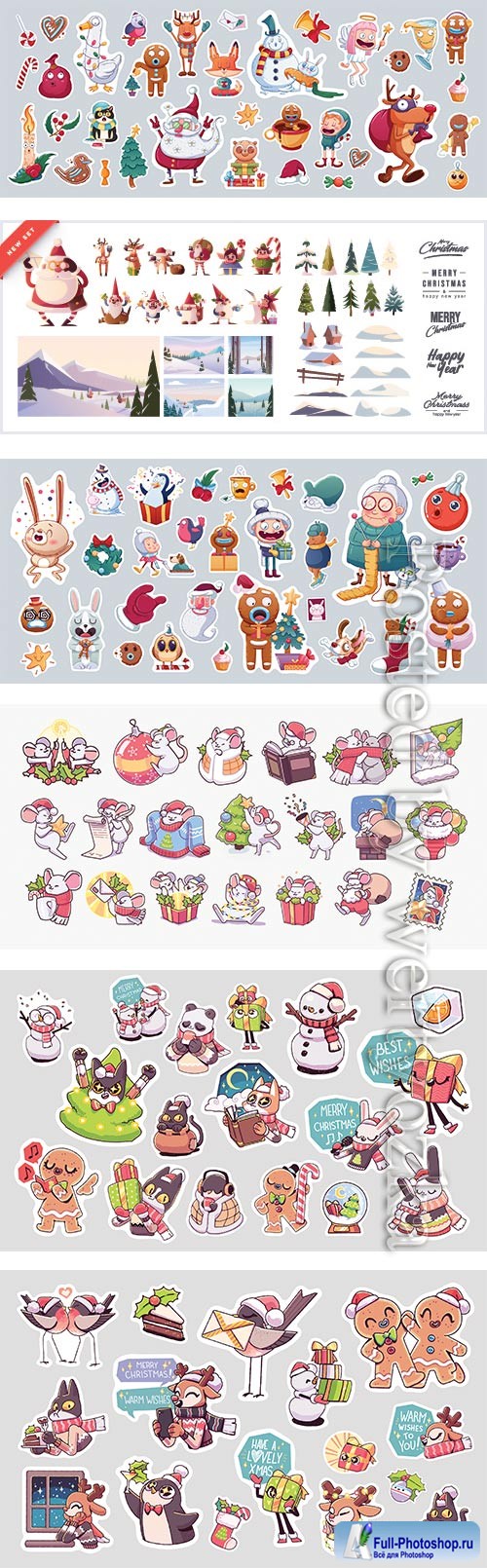 Merry Christmas and Happy New Year stickers