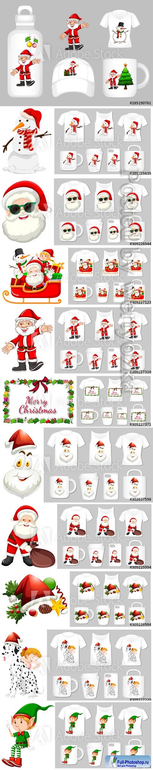 Christmas theme with ornaments on many products