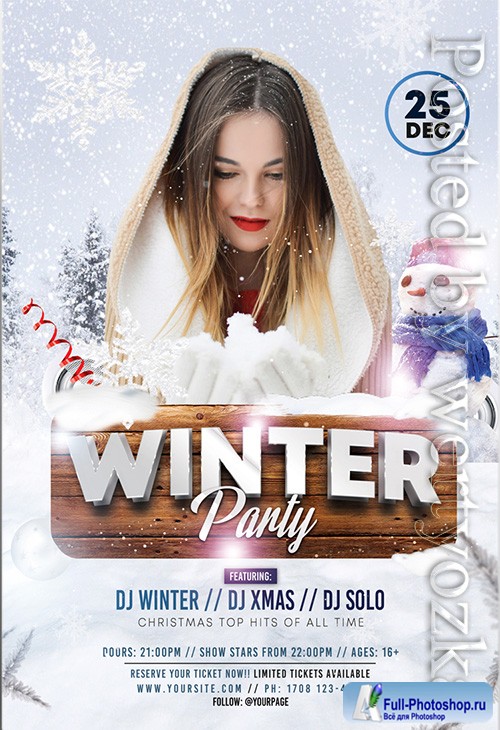 Winter party - Premium flyer psd template