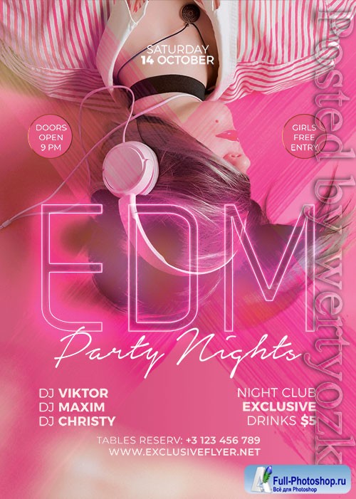 EDM party nights - Premium flyer psd template