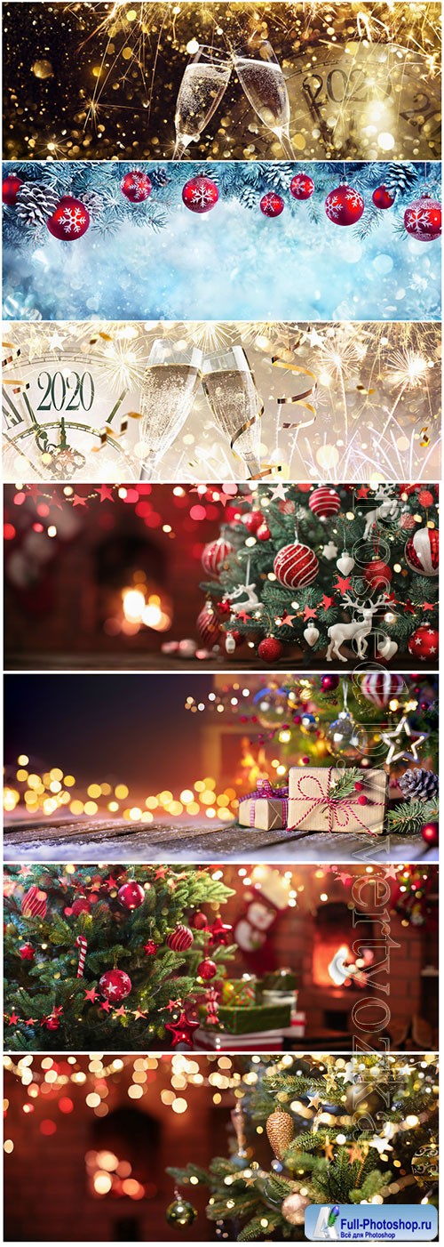 Christmas and New Year, holiday backgrounds