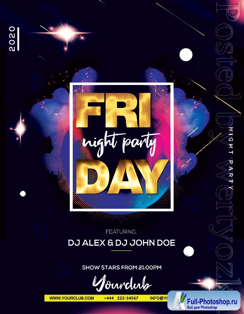 Friday Night Party  - Premium flyer psd template