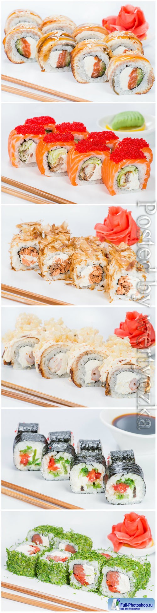 Tasty Japanese cuisine sushi rolls