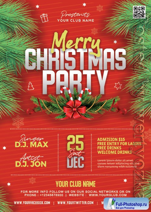 Merry Christmas Party - Premium flyer psd template