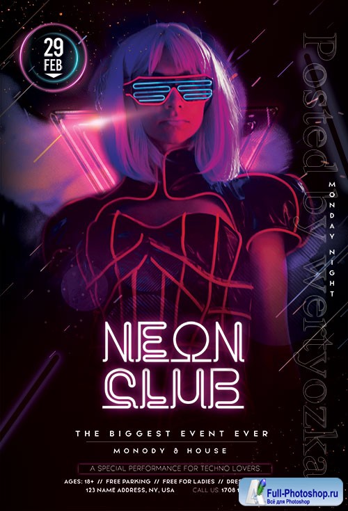 Neon Club  - Premium flyer psd template