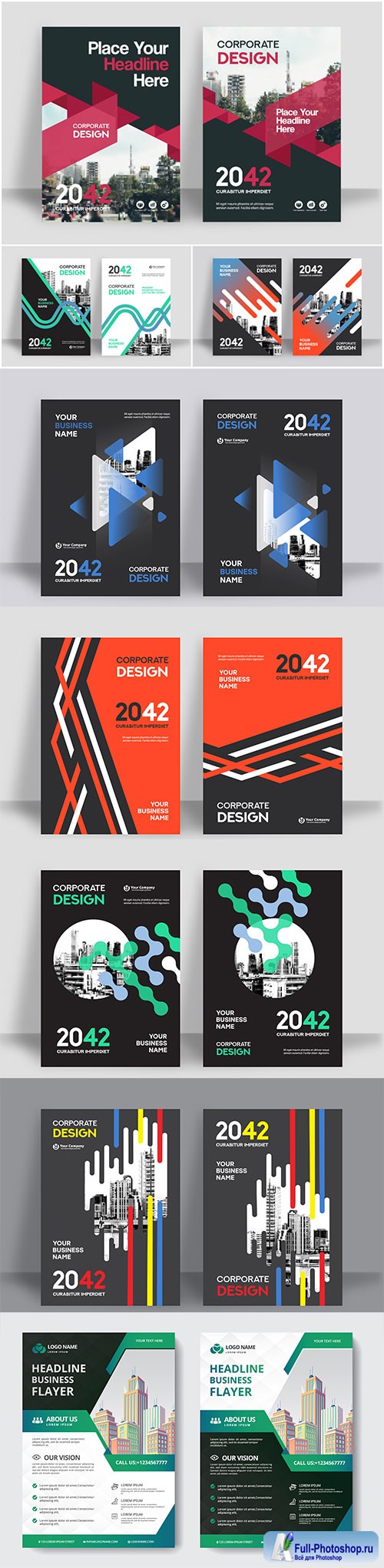 Corporate book cover design template in A4