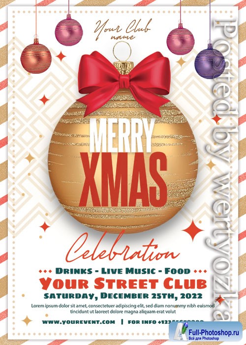 Christmas Club Event - Premium flyer psd template