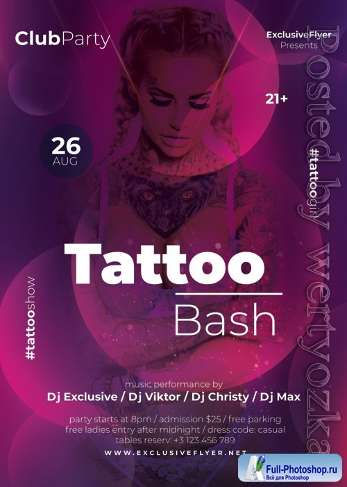 Tattoo bash - Premium flyer psd template