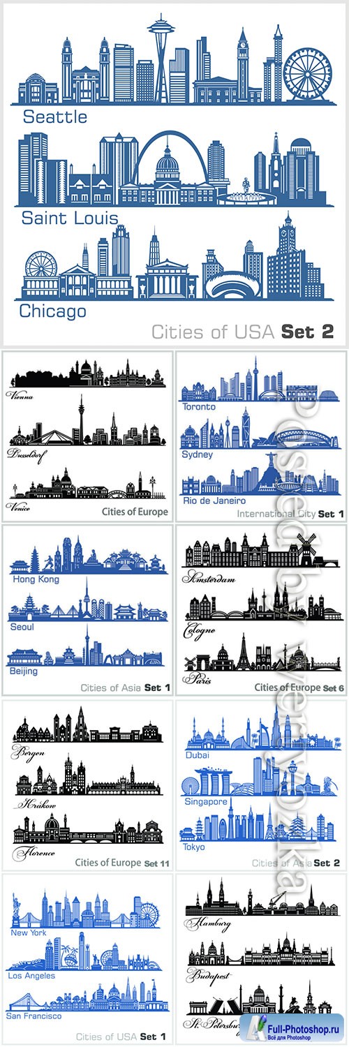 Cities architecture vector illustration