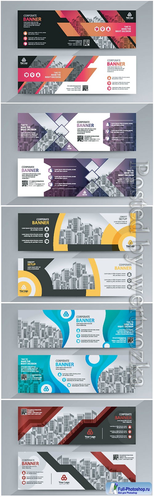 Horizontal advertising business banner layout template 