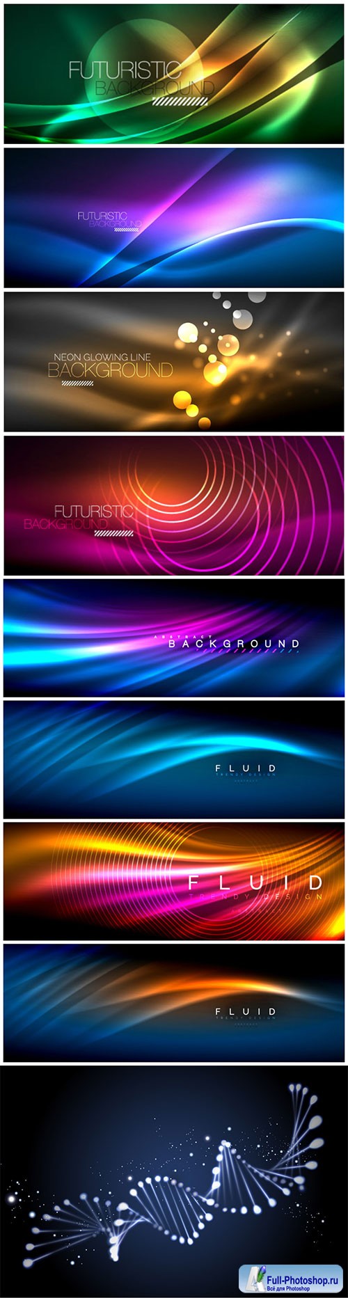 Glowing waves vector background