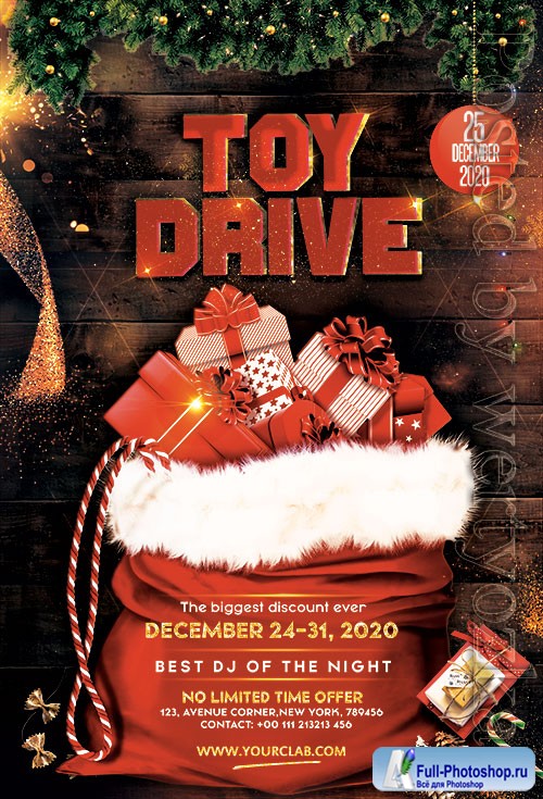 Christmas Toy Drive - Premium flyer psd template