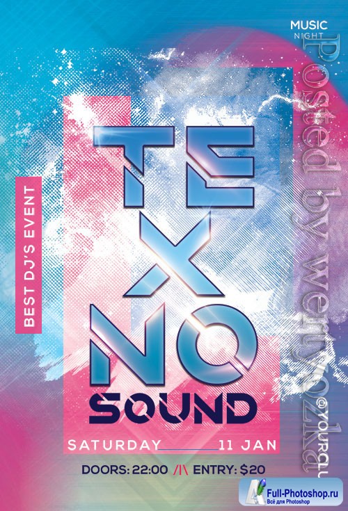 Techno Sound - Premium flyer psd template