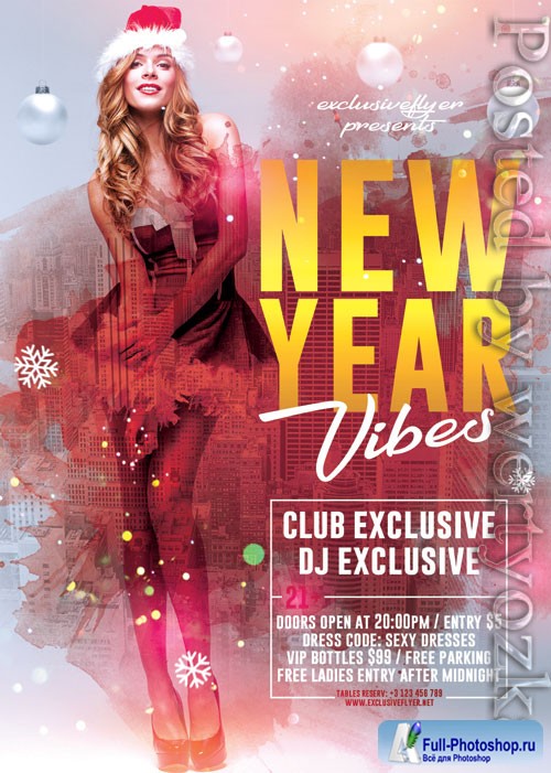 New year vibes - Premium flyer psd template