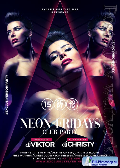 Neon fridays - Premium flyer psd template