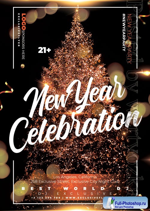 New year celebration - Premium flyer psd template