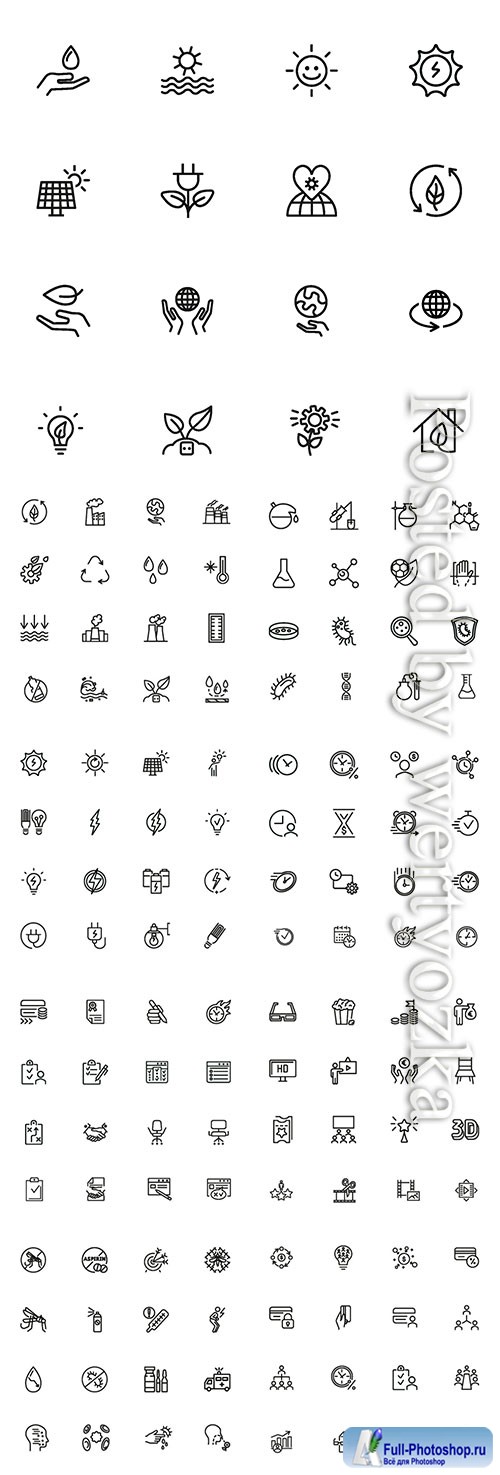 Vector line icon set