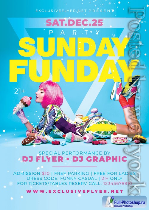 Sunday funday party - Premium flyer psd template