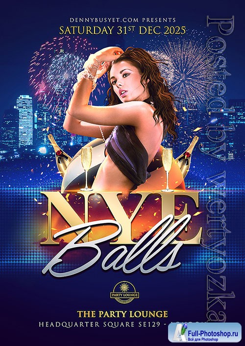 NYE Balls - Premium flyer psd template