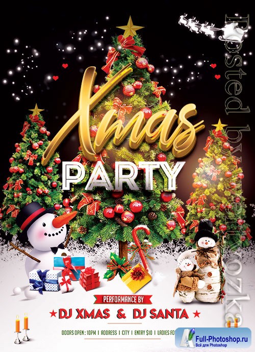 XMas Party Night - Premium flyer psd template