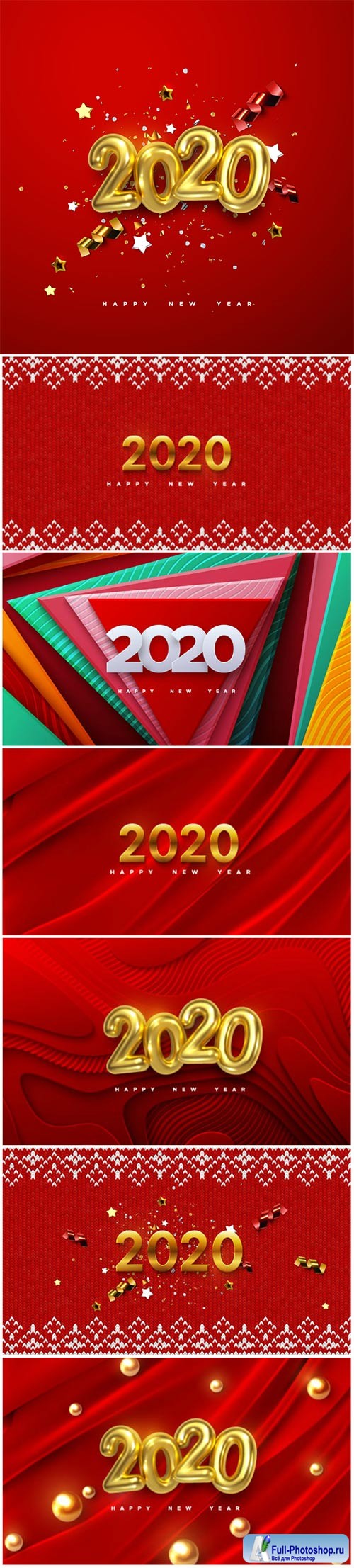 Happy New 2020 Year, holiday vector illustration of numbers 2020 # 2