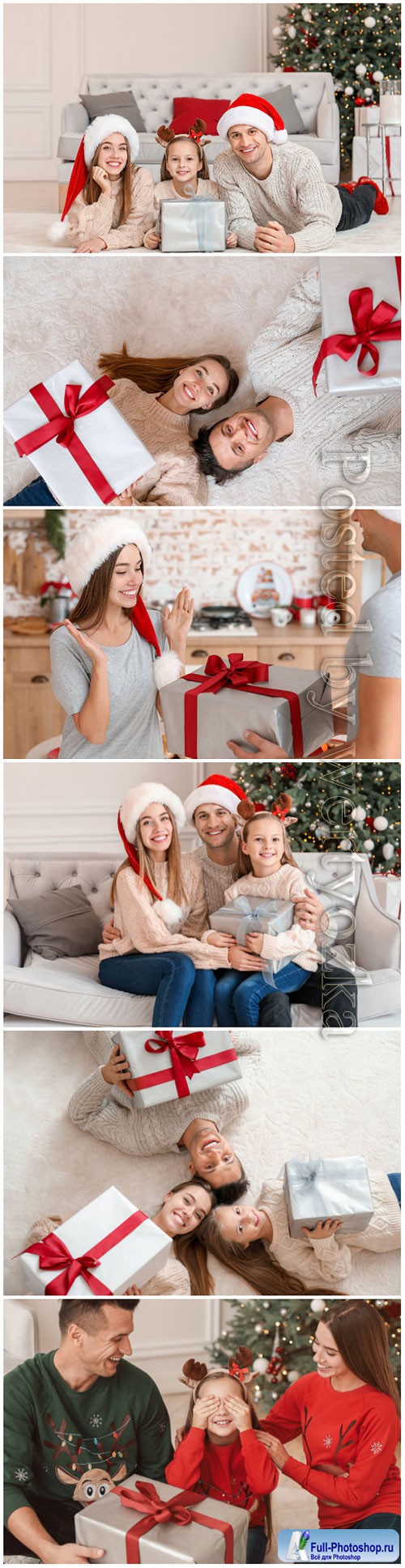Happy family at Christmas