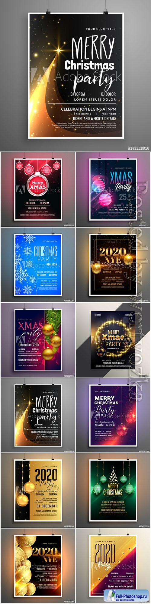 Stylish 2020 new year cover flyer template design
