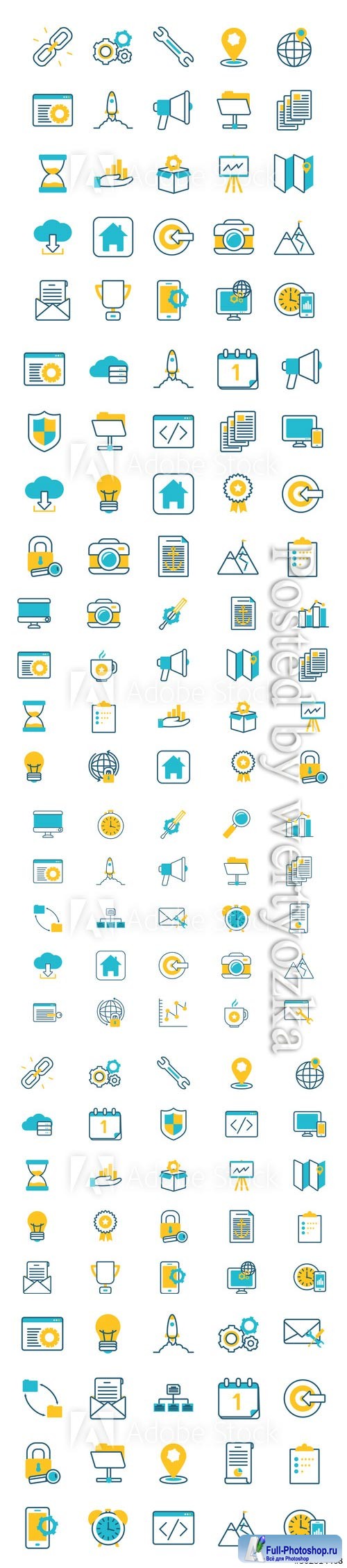 Elearning and business set icons