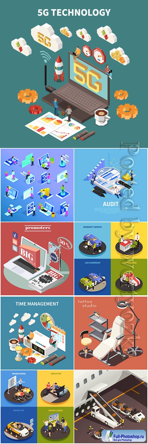 Flat isometric vector 3D concept illustration # 73