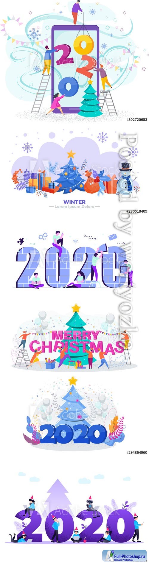 Flat design New Year vector concept