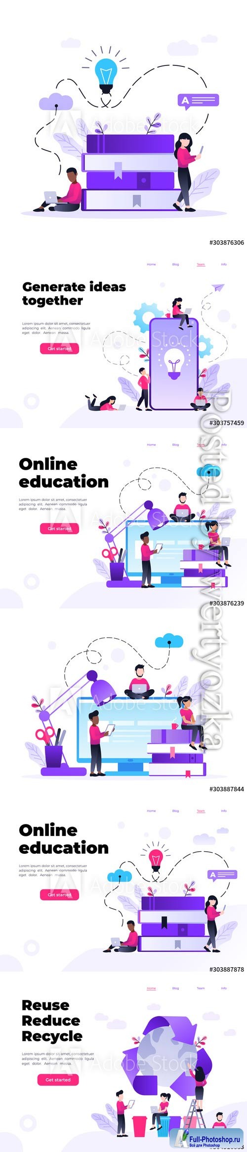 Landing page template of Online education program