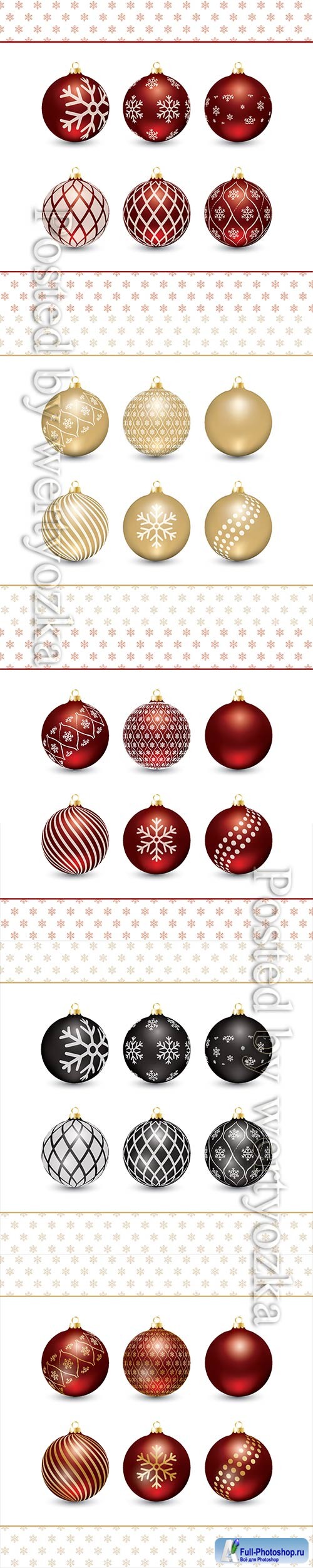 Christmas balls with ornaments decorations in gold