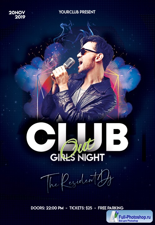 Club Night Out PSD Flyer Template