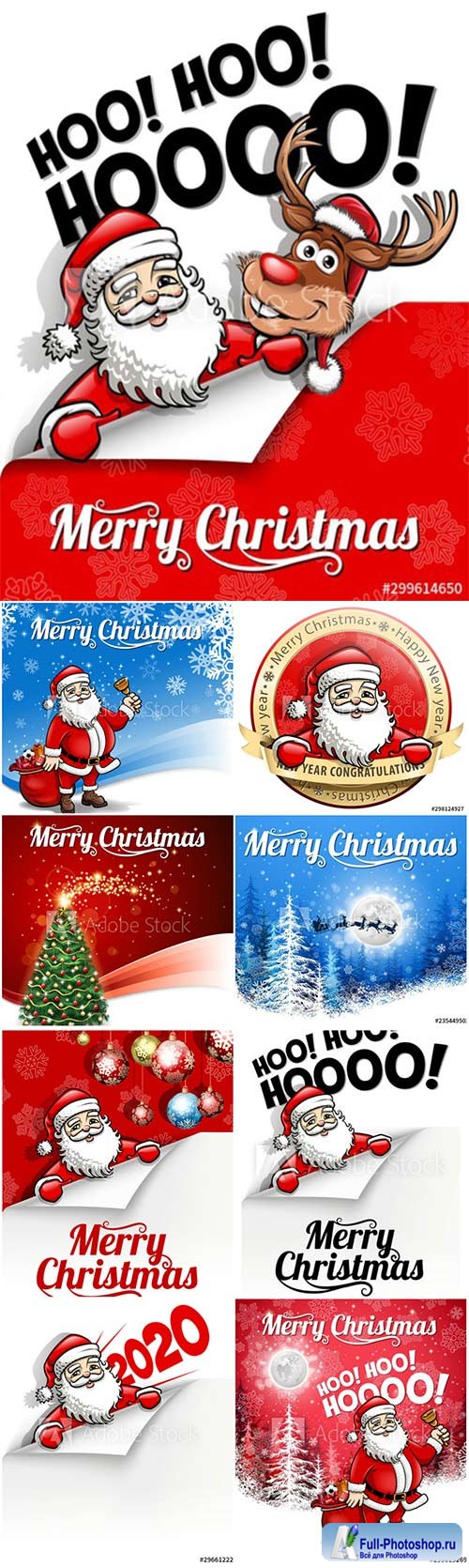 Santa's Christmas snowy greeting, Merry Christmas card