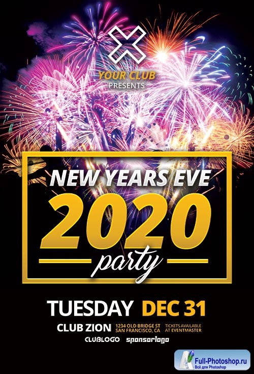 New Years Eve 2020 Flyer Template