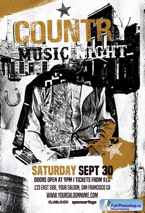 Country Music Night Flyer Template