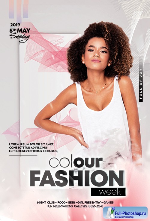 Colour Fashion Week PSD Flyer Template