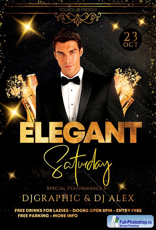Elegant Saturday Party - Premium flyer psd template