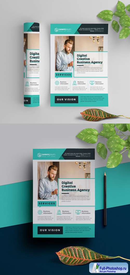 Teal Corporate Flyer Layout 295382688