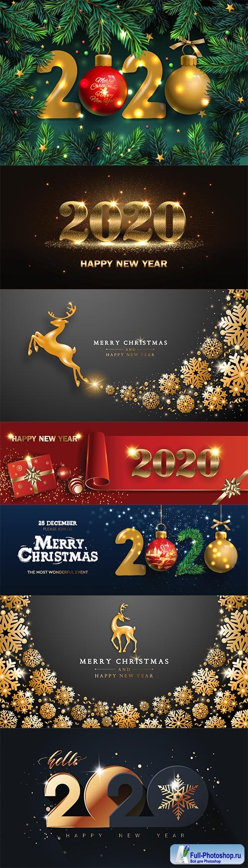 Happy New Year 2020 template, holiday vector