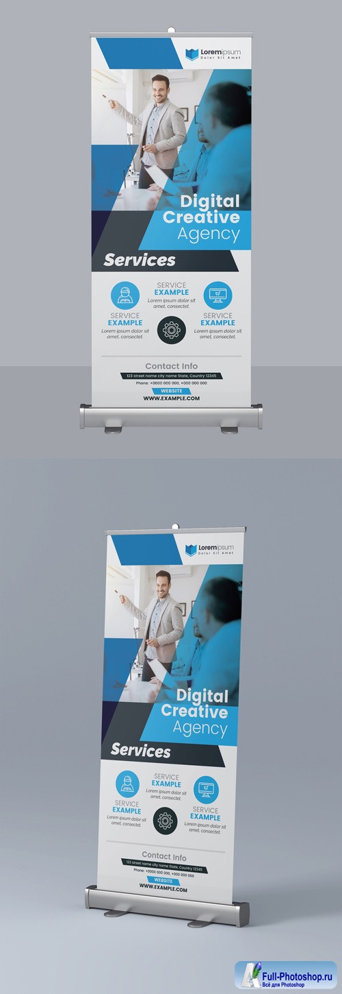 Blue Roll Up Banner Layout2 295382491