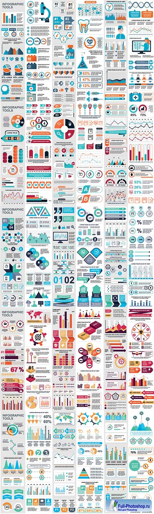 Infographic elements data visualization vector # 4