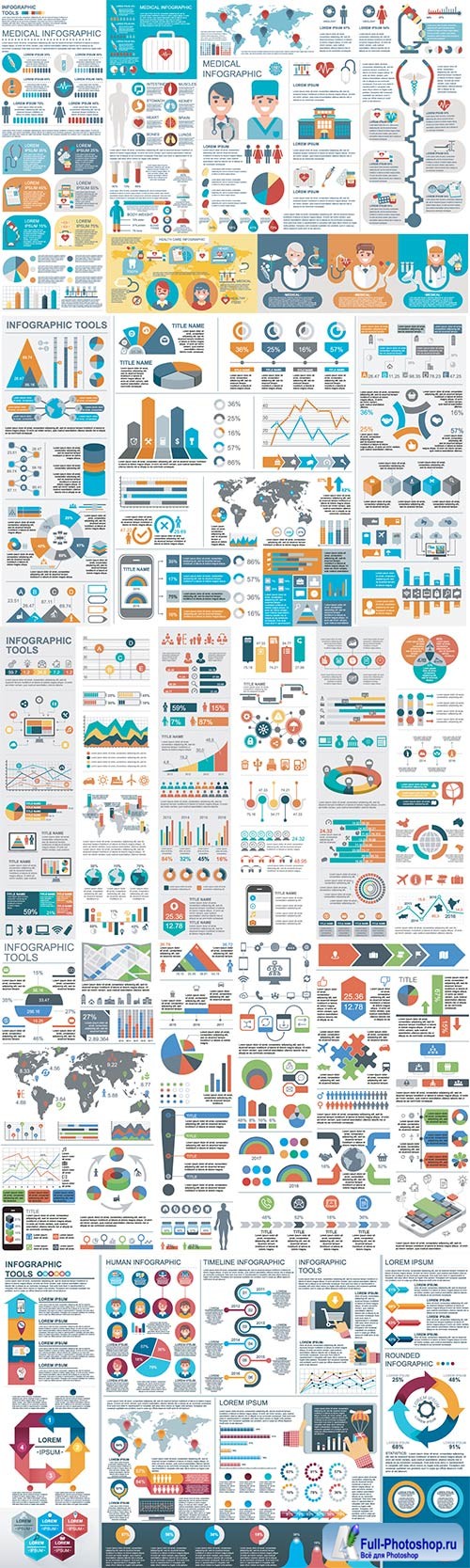Infographic elements data visualization vector
