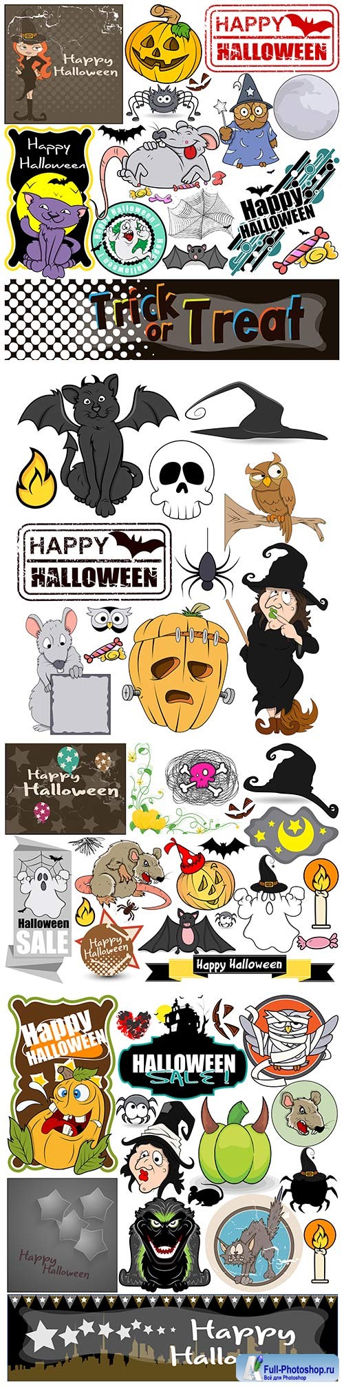 Halloween cartoon characters vector illustration # 2