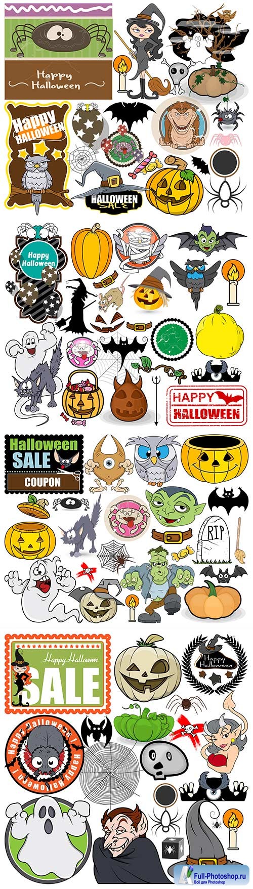 Halloween cartoon characters vector illustration # 4