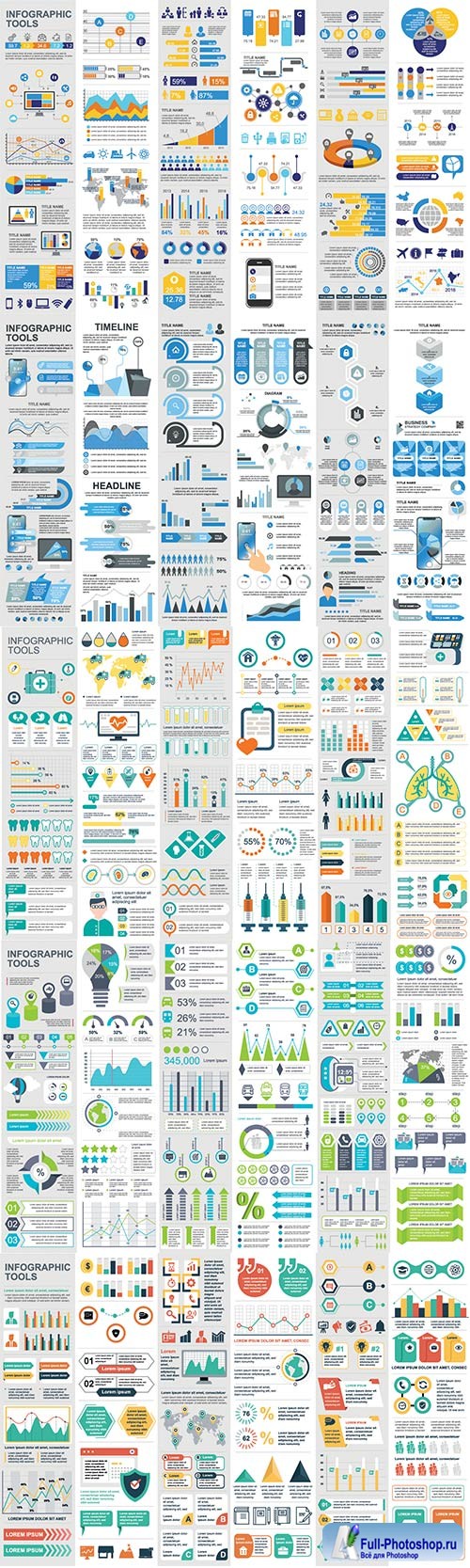 Infographic elements data visualization vector # 2