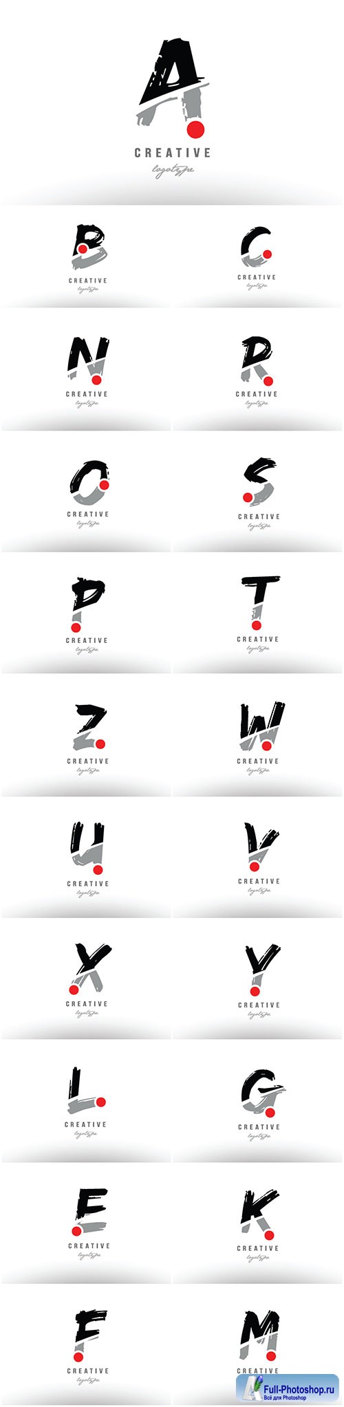 Grunge black grey alphabet letter logo icon design