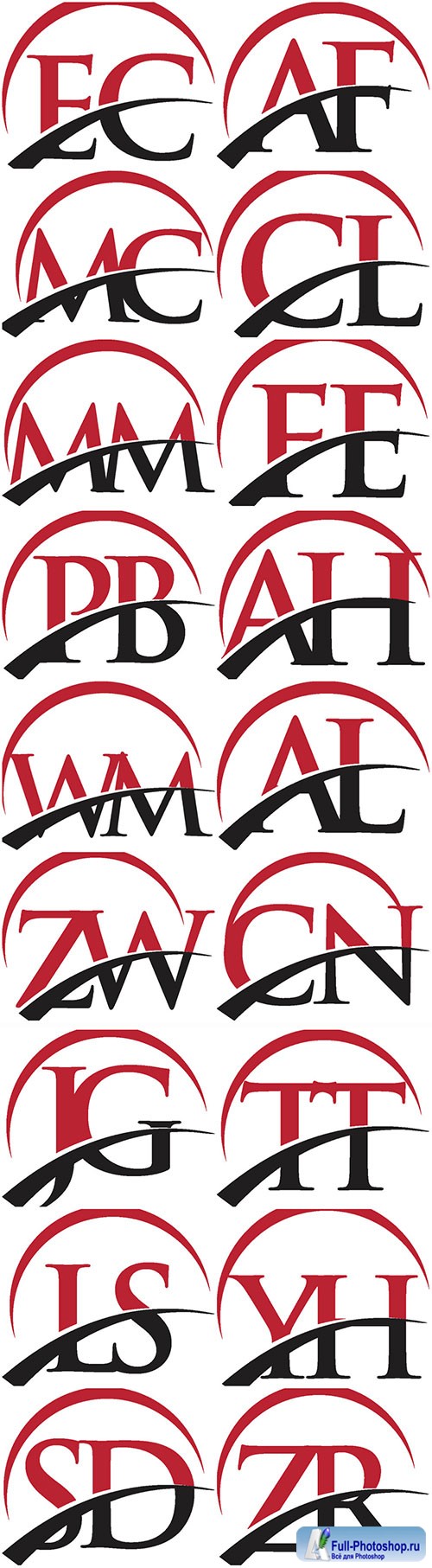 Red vector letter logo swoosh