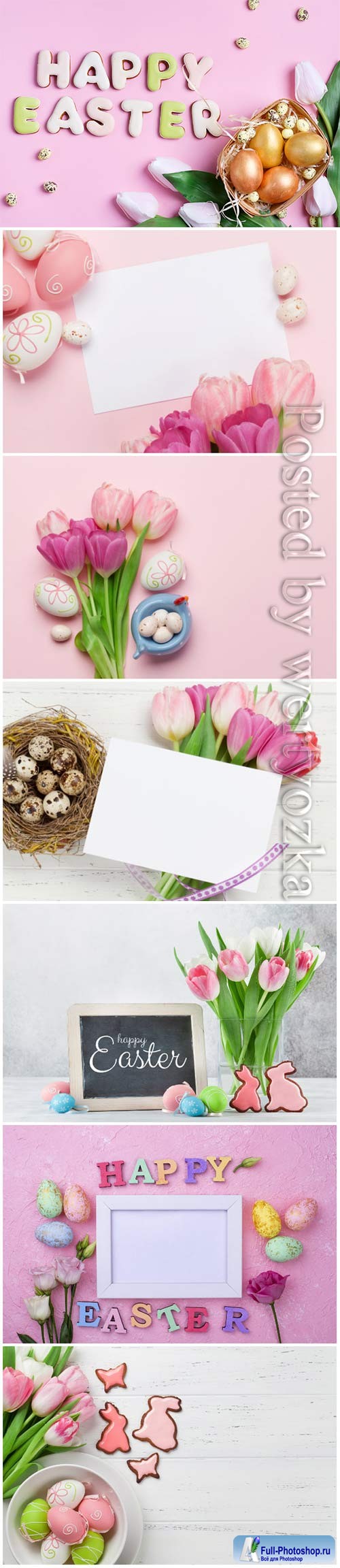 Happy Easter stock photo, Easter eggs, spring flowers # 10