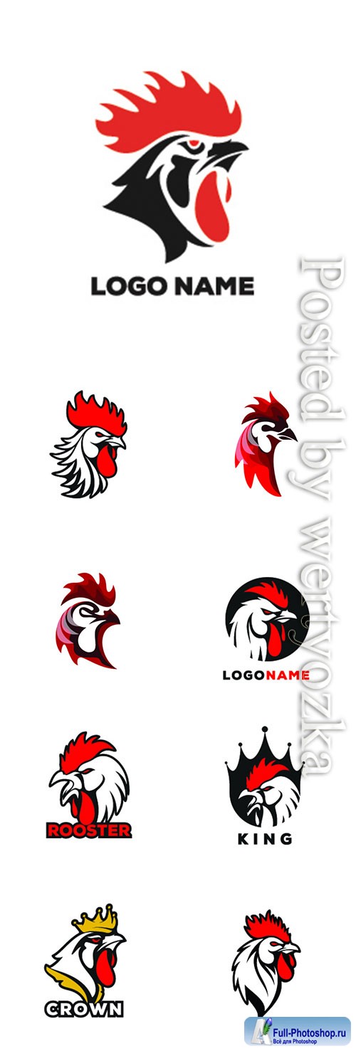 Rooster vector logo illustration